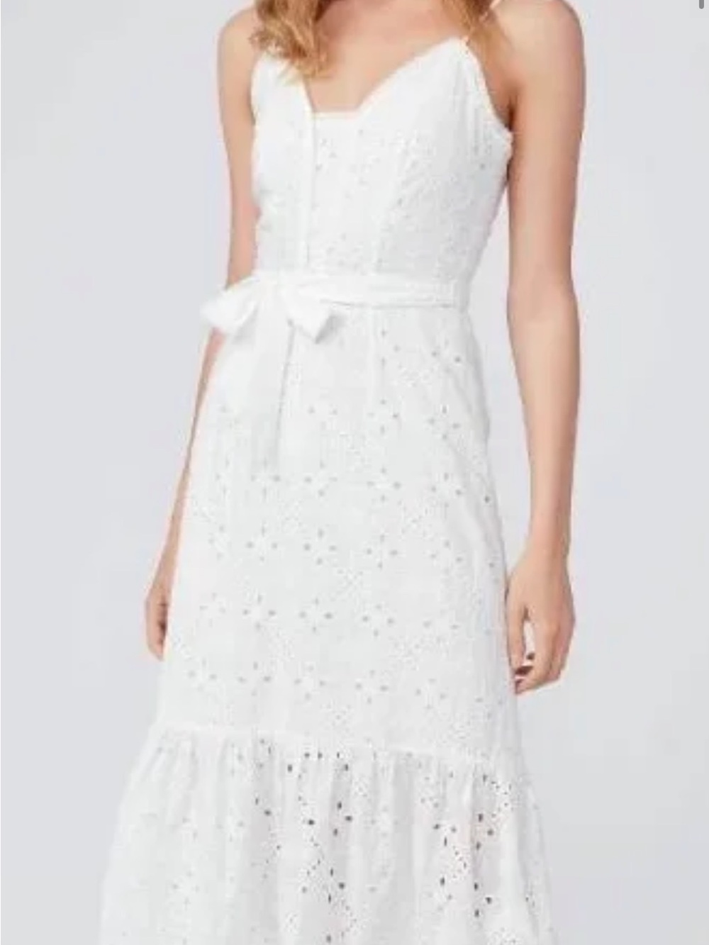 Paige Sereyne Dress Eyelet Midi with Tie Waist